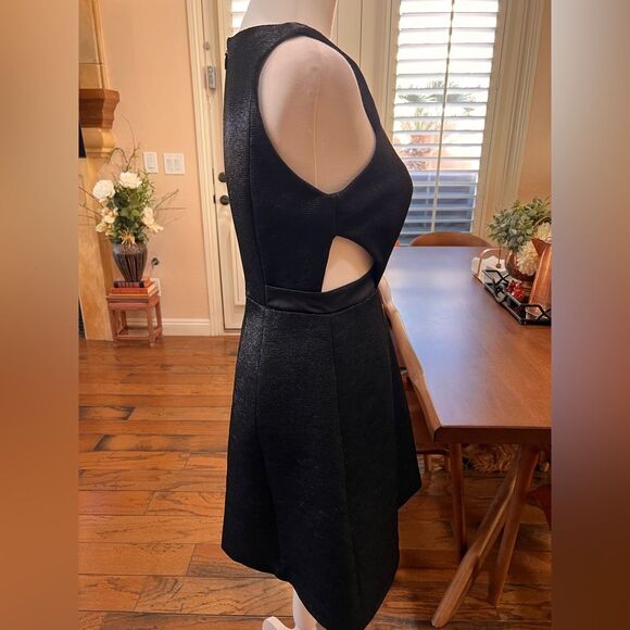 Halston Heritage Evening  Fit Flare Black Formal Mini Dress Size 4 NEW $475 - Picture 5 of 11